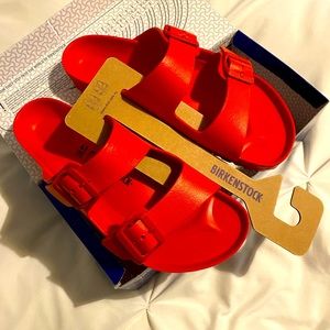 Brand new red Birkenstocks women size 10 never worn